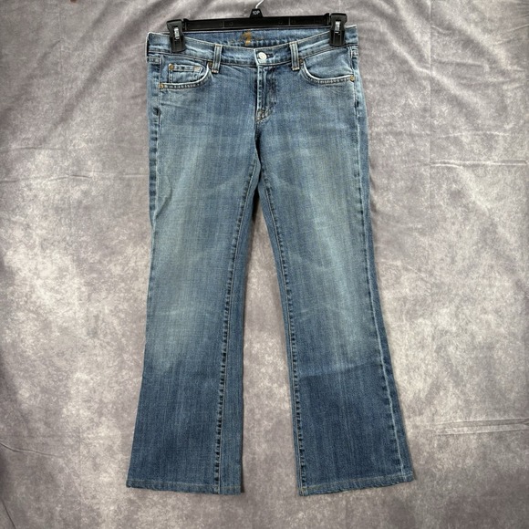 7 For All Mankind Flare Jeans Womens 29x30 Bootcut Low Rise Med Wash Y2K 00s - Picture 2 of 6